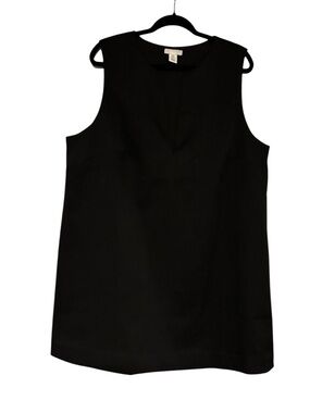 H&M Black Sleeveless Shift Tunic with V Neck Size XL